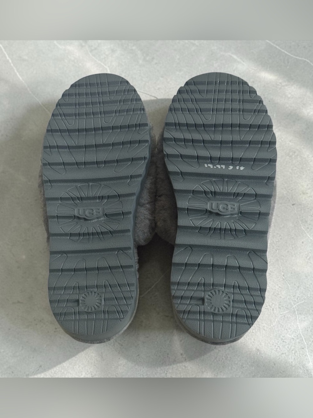 NWOT UGG Women's Fluff Yeah Slippers Grey Sheepskin Slingback! Size 10! NEW! - Picture 5 of 8